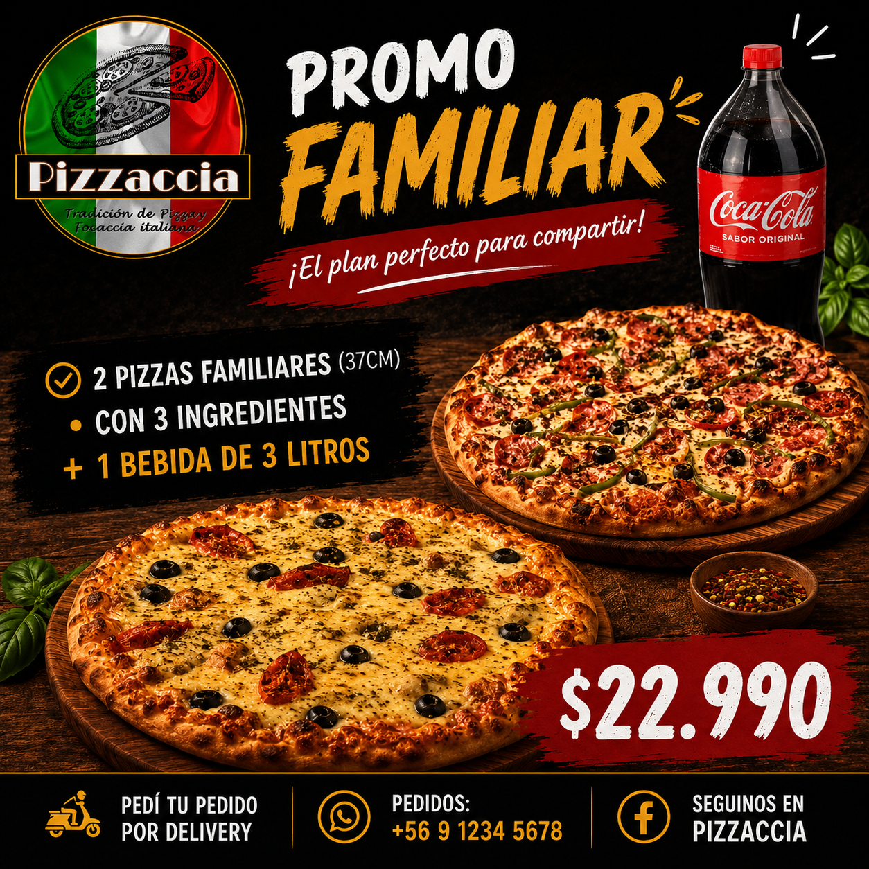 Promo familiar Pizzaccia